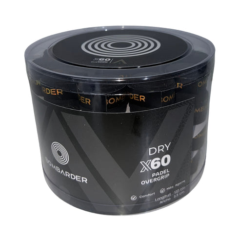 Tambor Overgrips Bombarder Dry Lisos Negros (x60)