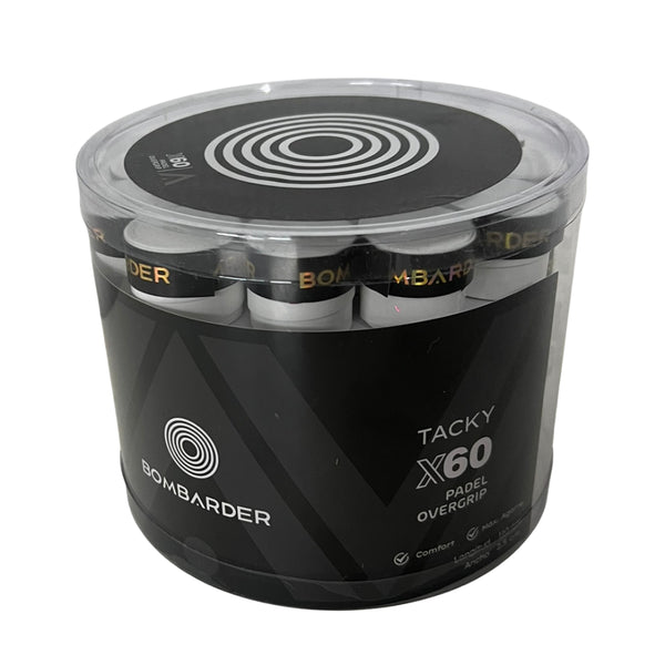 Tambor Overgrips Bombarder Tacky Lisos Blancos (x60)
